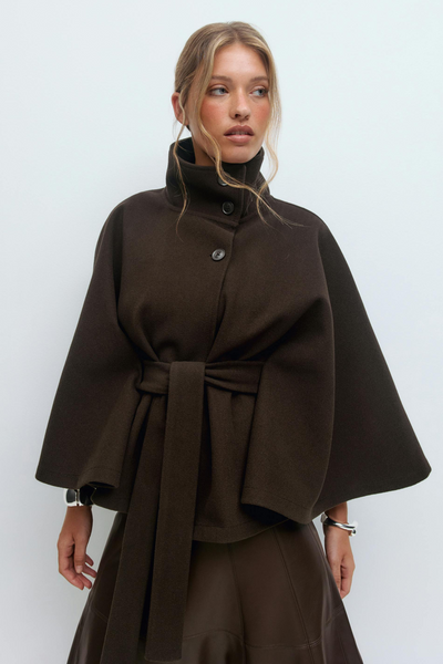 OLIVIA | Belted Cape Jacket