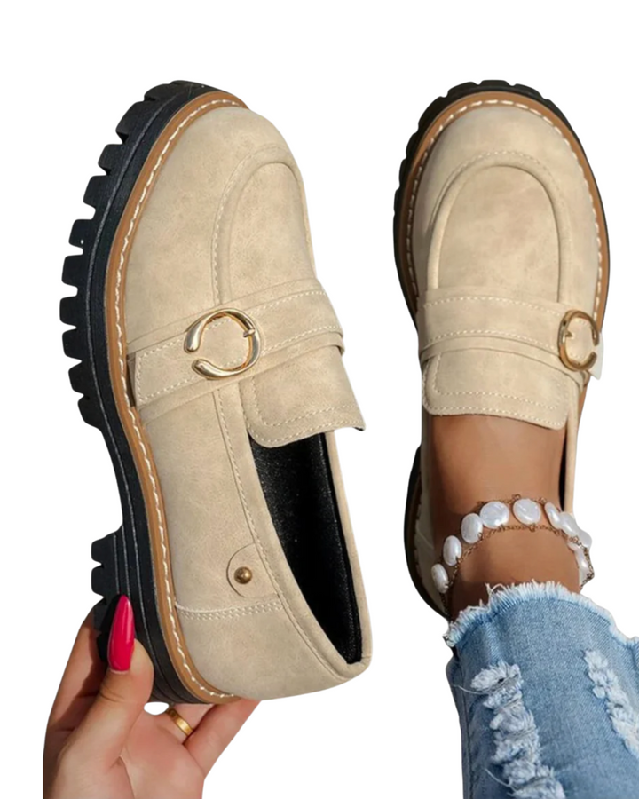 Casual Moccasins With A Rounded Toe