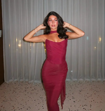 Cerynthia | Strapless Maxi Evening Dress