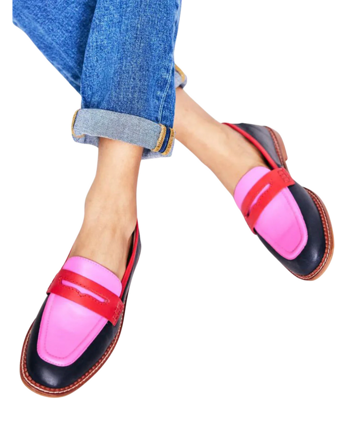 Black Moccasins With Colorful Accents