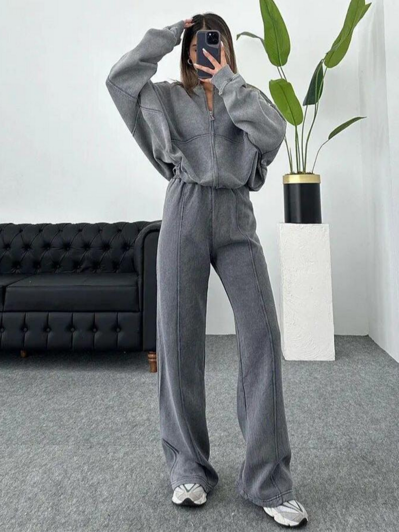 Nyssa | Oversized Zip-Up Lounge Set