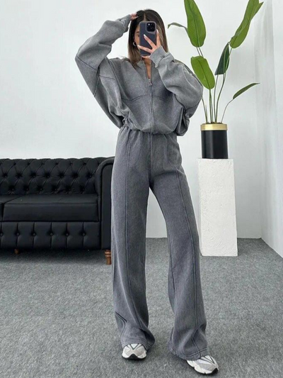 Nyssa | Oversized Zip-Up Lounge Set