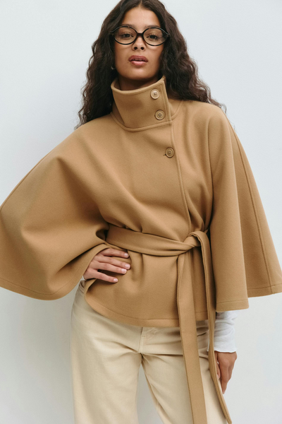 OLIVIA | Belted Cape Jacket