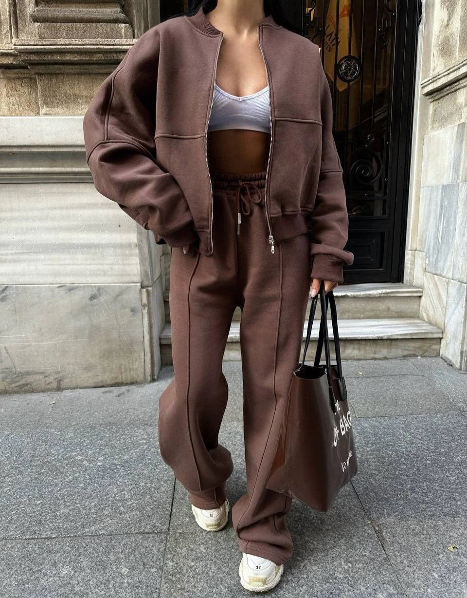Nyssa | Oversized Zip-Up Lounge Set