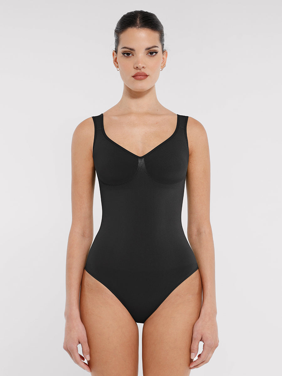 Seamless Sculpting Diamond Neck Brief Bodysuit