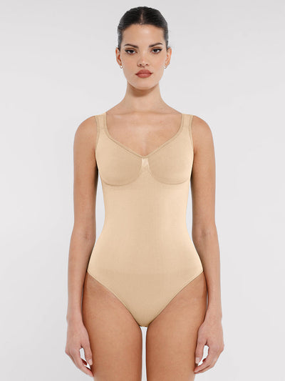 Seamless Sculpting Diamond Neck Brief Bodysuit
