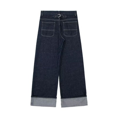 Eulalia | Wide-Leg Cuffed Denim Pants