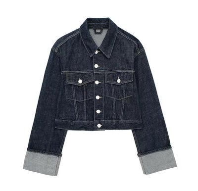 Perdita | Cropped Denim Button-Up Jacket