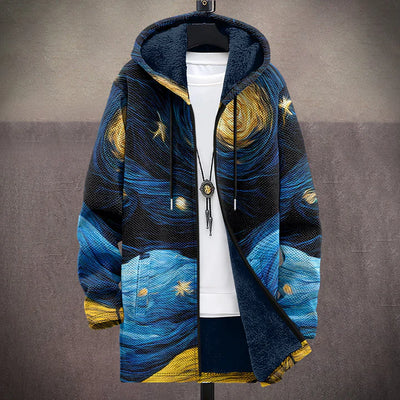 Luxurious cardigan with artistic inspiration