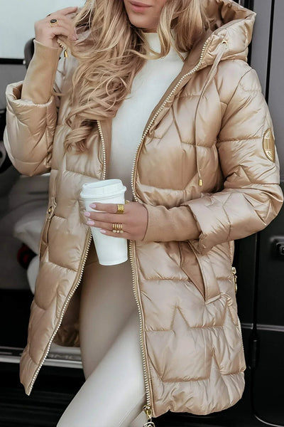 Elegant Winter Jacket With Hood And Lining